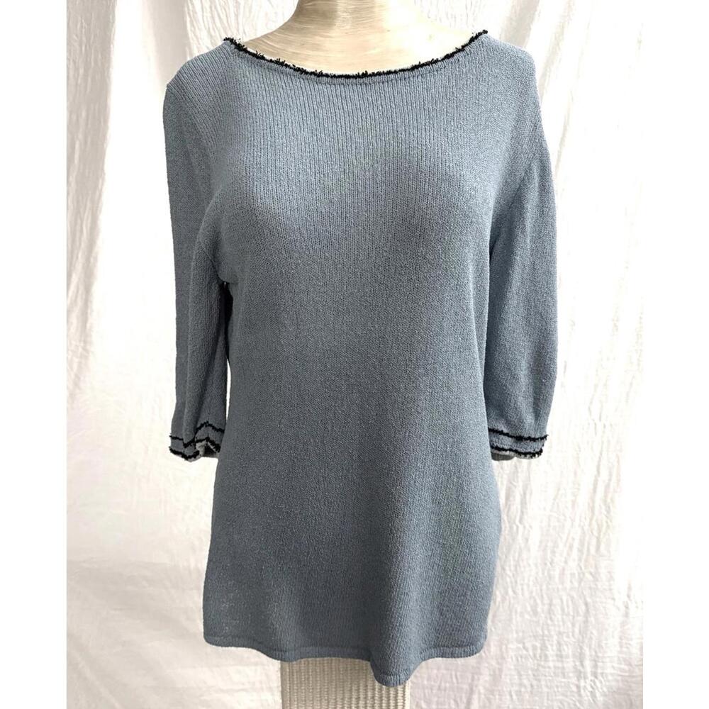 Ani Barrie elbow length blue knit - Picture 1 of 6